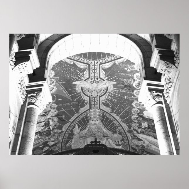 Sacré-Coeur Heiliger Geist Apsis Christusmosaik Mo Poster (Vorne)