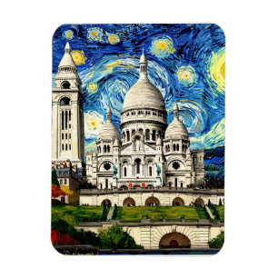 Sacre-Coeur Paris Frankreich Sternennacht Magnet