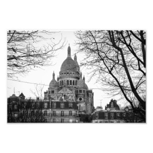 Sacre Coeur Paris Montmartre   Schwarz und Weiß - Fotodruck