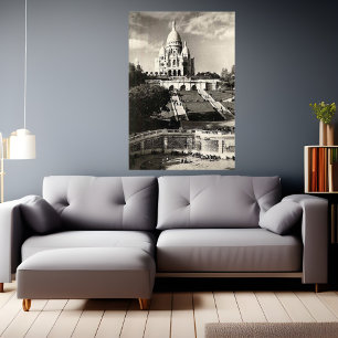 Sacré Coeur Vintag Schwarz/Weiß Fotodruck