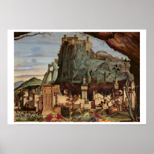 Sacre conversazione, Detail der Stadt und Schloss Poster