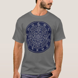 Sacred Alchemy Symbols Blue Design T-Shirt