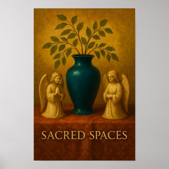 Sacred Angels with Emerald Vase Still Life Poster (Vorne)