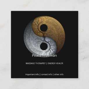 Sacred Balance Yin Yang Symbol Quadratische Visitenkarte