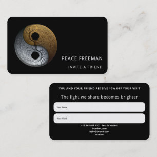 Sacred Balance Yin Yang Symbol Visitenkarte