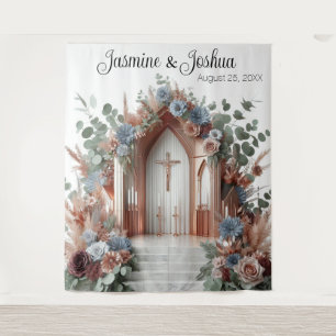 Sacred Bloom: A Moment of Grace Hochzeitskulisse Wandteppich