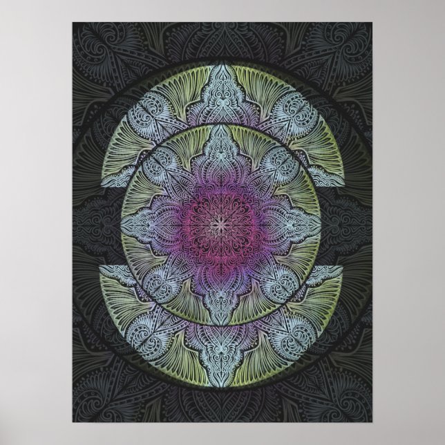 Sacred Bloom Mandala Poster (Vorne)