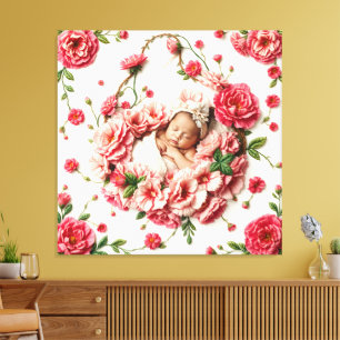 Sacred Bloom vom Januar - Baby Girl Portrait Leinwanddruck