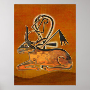 Sacred Bull Egyptian 3D Poster