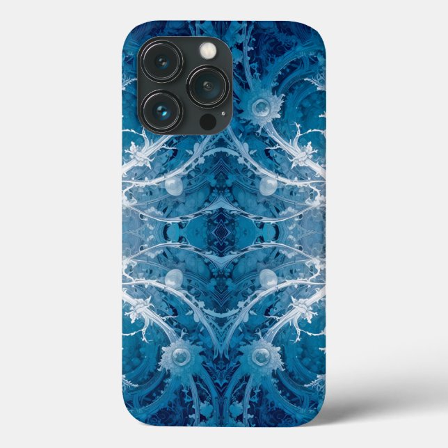 Sacred Cosmic Flow - Blue Silver Symmetrie Case-Mate iPhone Hülle (Rückseite)