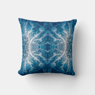Sacred Cosmic Flow - Blue Silver Symmetrie Kissen