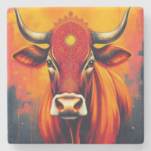 Sacred Cow Diwali Table Accent Steinuntersetzer