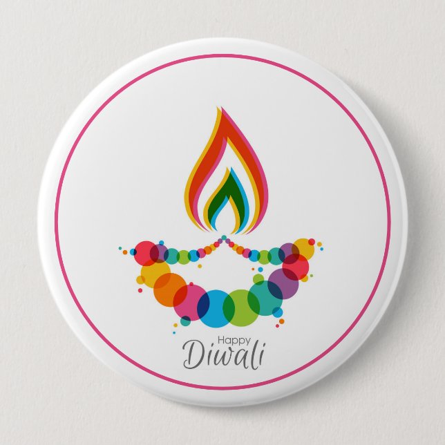 Sacred Flame Rising Diwali Button (Vorderseite)
