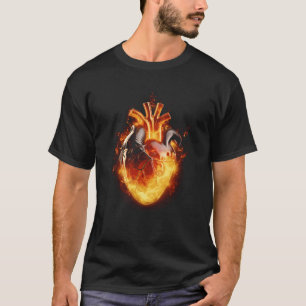 Sacred Flaming Herz realistisch T-Shirt