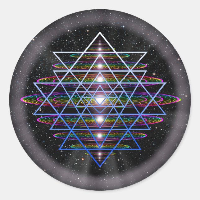Sacred Geometry 9 Runder Aufkleber (Vorderseite)