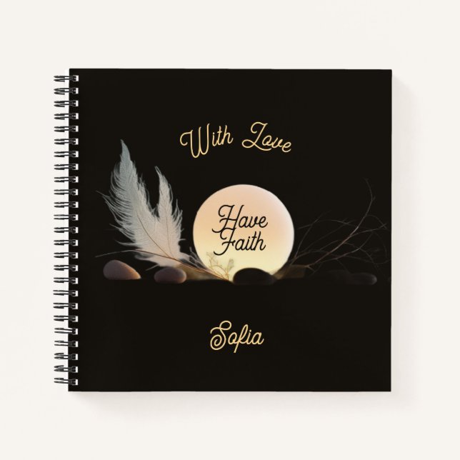 Sacred Geometry & Divine Glow Square Luxury  Notizbuch (Vorderseite)