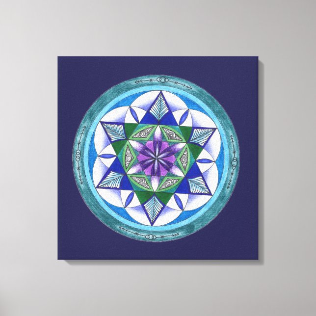 Sacred Geometry Mandala Leinwanddruck (Vorderseite)