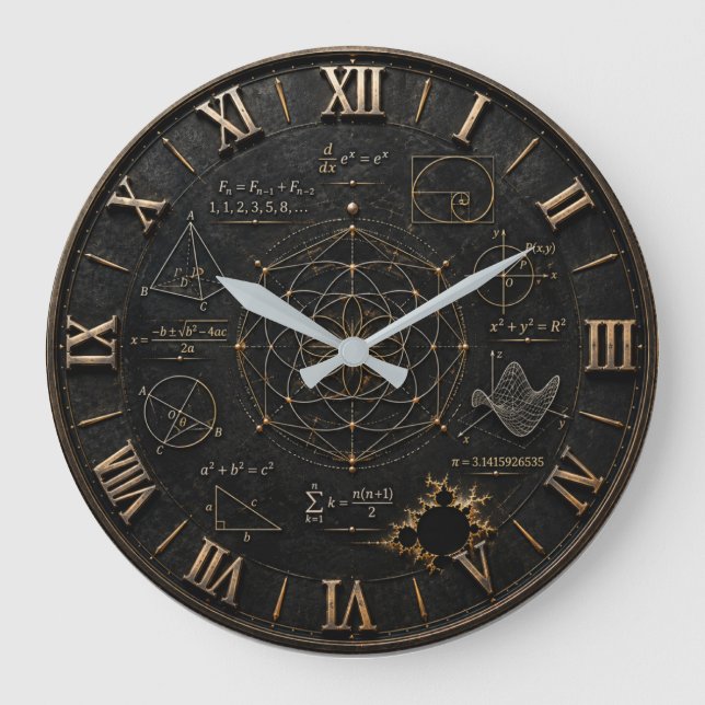 Sacred Geometry Math  Große Wanduhr (Vorderseite)