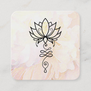*~* Sacred Geometry Nirvana Floral Peony Yoga Quadratische Visitenkarte