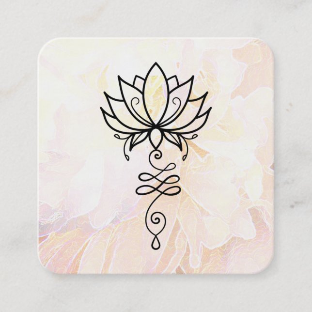 *~* Sacred Geometry Nirvana Floral Peony Yoga Quadratische Visitenkarte (Vorderseite)