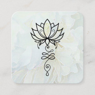 *~* Sacred Geometry Nirvana Reiki Bloral Peony Quadratische Visitenkarte