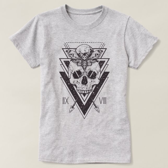 Sacred Geometry Sculry and Moth T - Shirt (Design vorne)