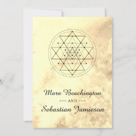 *~* Sacred Geometry Sepia Wassercolor Hochzeit Einladung