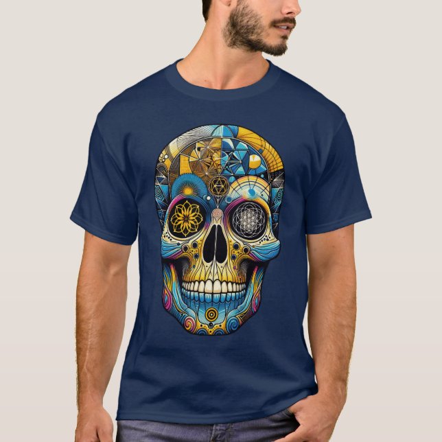 Sacred Geometry Skull T-Shirt (Vorderseite)