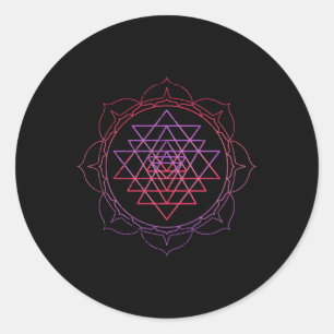 Sacred Geometry Sri Yantra Yoga Lotus Dala Psy Goa Runder Aufkleber