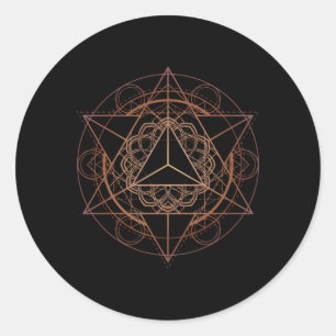 Sacred Geometry Star Tetrahedron Merkaba Runder Aufkleber