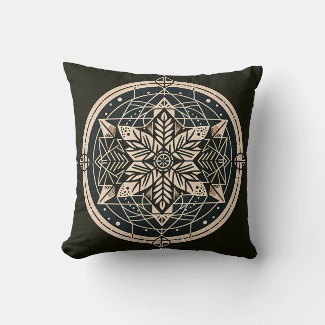 Sacred Geometry Throw Pillow Kissen (Vorderseite)