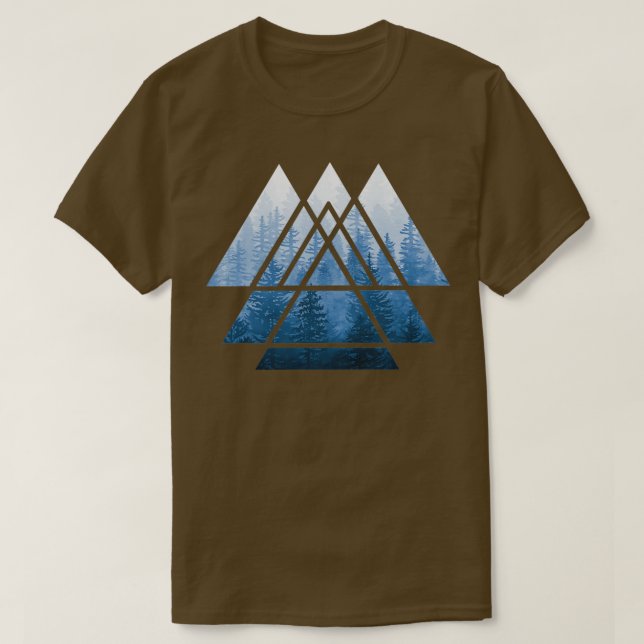 Sacred Geometry Triangle Misty Forest Blues 1 T-Shirt (Design vorne)
