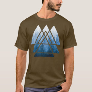 Sacred Geometry Triangle Misty Forest Blues 1 T-Shirt