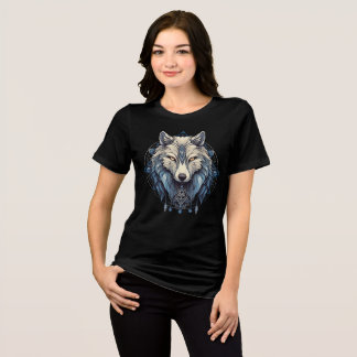 Sacred Geometry Wolf | Mystic Tribal Fantasy Wolf  Tri-Blend Shirt