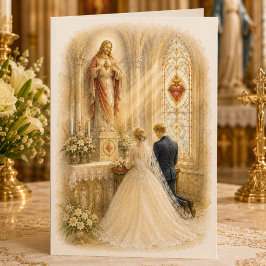 Sacred Heart Katholische Hochzeitskapelle Elfenbei Dankeskarte