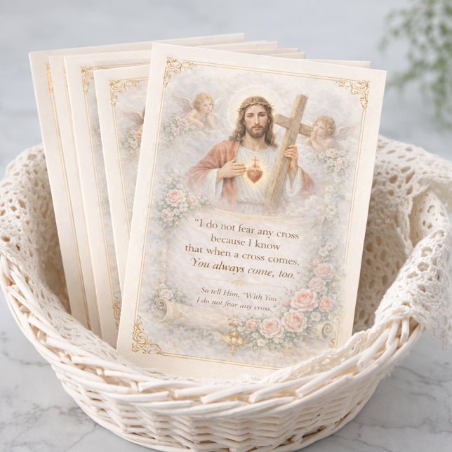 Sacred Heart of Jesus Cross Quote Floral Design (Von Creator hochgeladen)