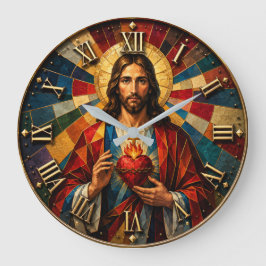 Sacred Heart of Jesus Große Wanduhr