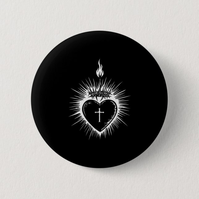 Sacred Heart Of Jesus Men Women Jesus Christ Chris Button (Vorderseite)