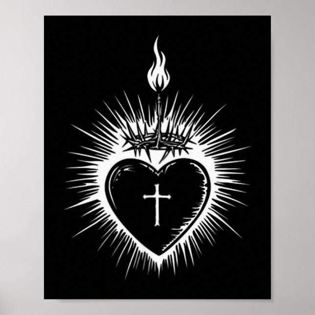 Sacred Heart Of Jesus Men Women Jesus Christ Chris Poster (Vorne)