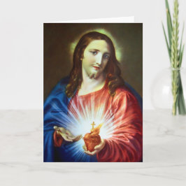 Sacred Heart of Jesus Vintage Greeting Karte