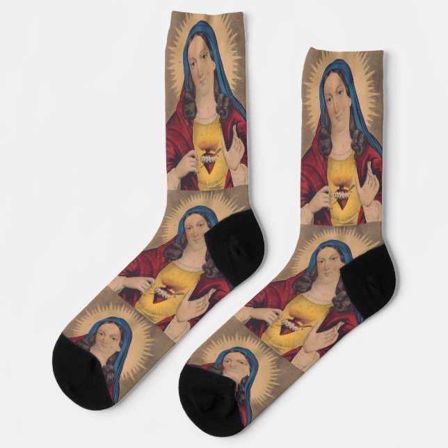 Sacred Heart of Mary Socken (Linkes Detail)
