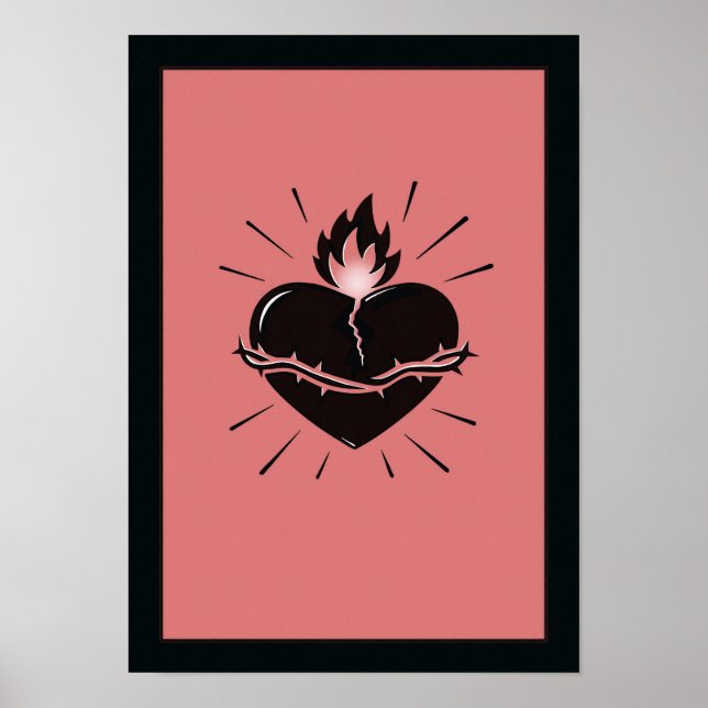 Sacred Heart Reimagined – Minimal Symbolic Art Poster (Vorne)