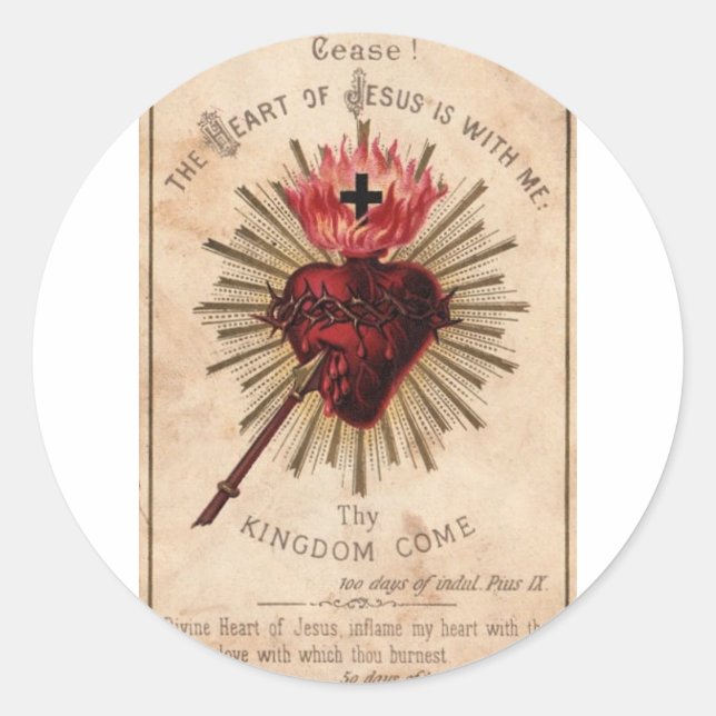Sacred Heart Runder Aufkleber (Vorderseite)