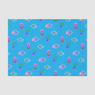 Sacred Hearts Katholische Folk Blue Red Seidenpapier