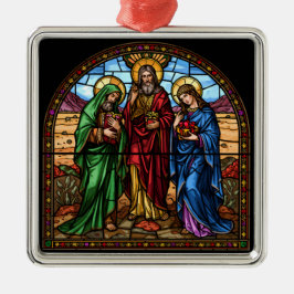 Sacred Hearts Stained Glass Christmas Ornament Aus Metall