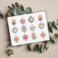 SACRED HEARTS, WATERCOLOR, mexico, mexikanisches V