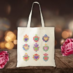 SACRED HEARTS, WATERCOLOR, mexico, mexikanisches V Tragetasche<br><div class="desc">SACRED HEARTS,  WATERCOLOR,  mexico,  mexikanische Folk,  mexikanisches Handwerk,  mexikanisches Herz,  katholisch,  Kreuz,  Herzen</div>