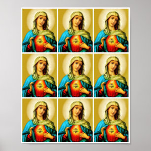 Sacred Immaculate Heart of Jungfrau Mary Multi Poster