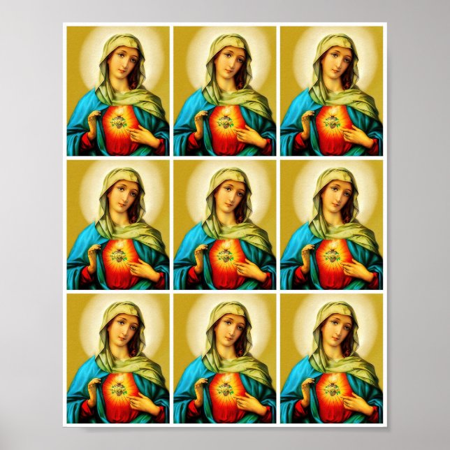 Sacred Immaculate Heart of Jungfrau Mary Multi Poster (Vorne)