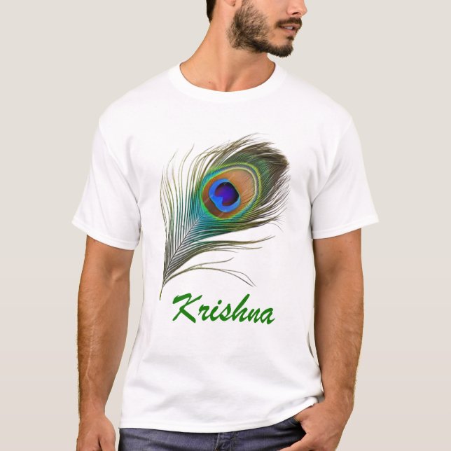 Sacred Krishna Peacock Feather T - Shirt Design! (Vorderseite)